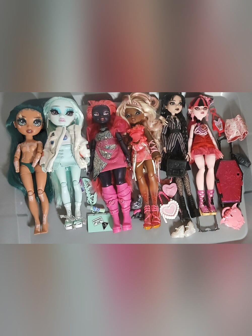 monster high, Mirror Mi And Rainbow High Doll Lot Of 6